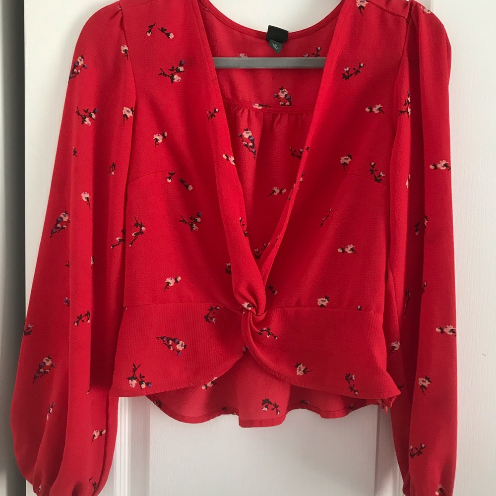 Target Red Floral blouse